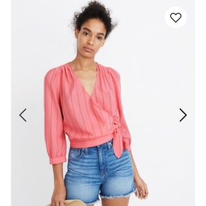 Madewell Wrap Top in Cecilia Stripe